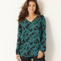 Tuniek met tweekleurige print, crêpe