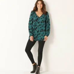 Tuniek met tweekleurige print, crêpe