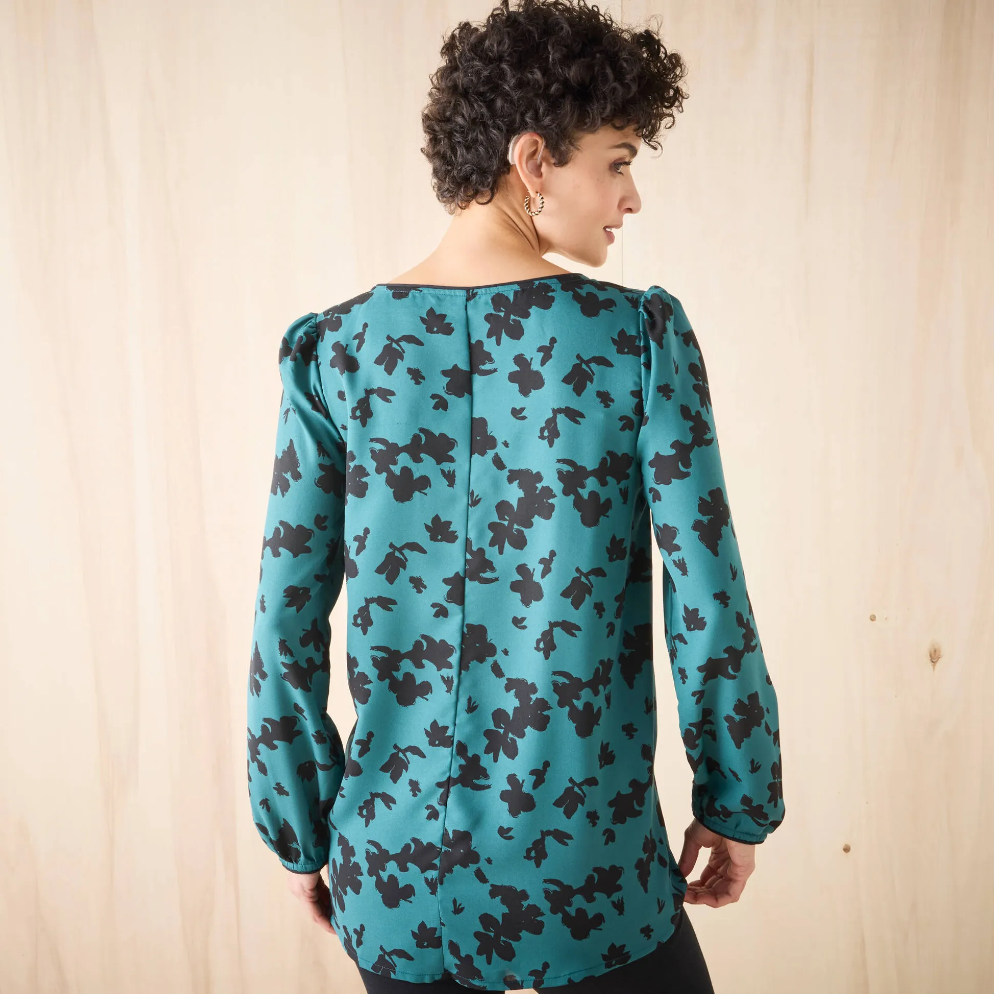 Tuniek met tweekleurige print, crêpe