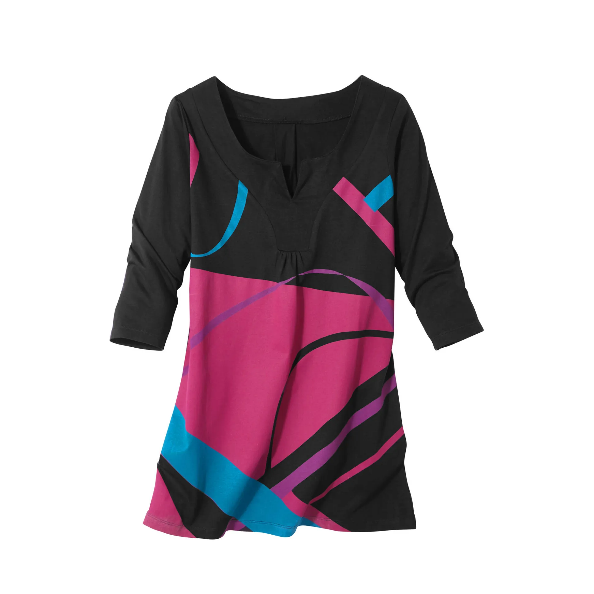 Tuniek met V-hals en grafische print