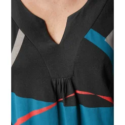 Tuniek met V-hals en grafische print