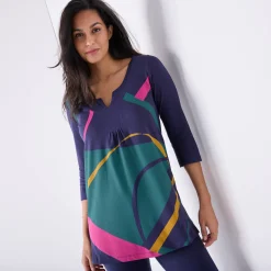 Tuniek met V-hals en grafische print