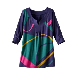 Tuniek met V-hals en grafische print