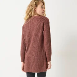 Tuniektrui met knoopsluiting en mohairtouch