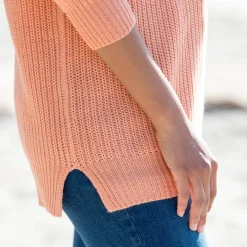 Tuniektrui met V-hals in patenttricot