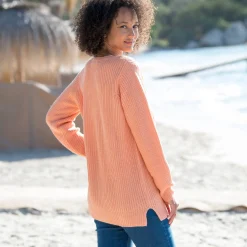 Tuniektrui met V-hals in patenttricot