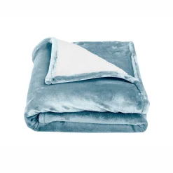 Tweekleurig deken in fleece en sherpa