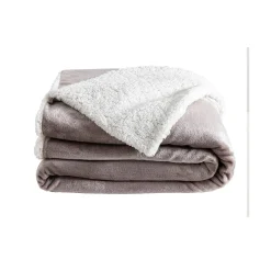 Tweekleurig deken in fleece en sherpa