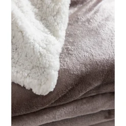 Tweekleurig deken in fleece en sherpa