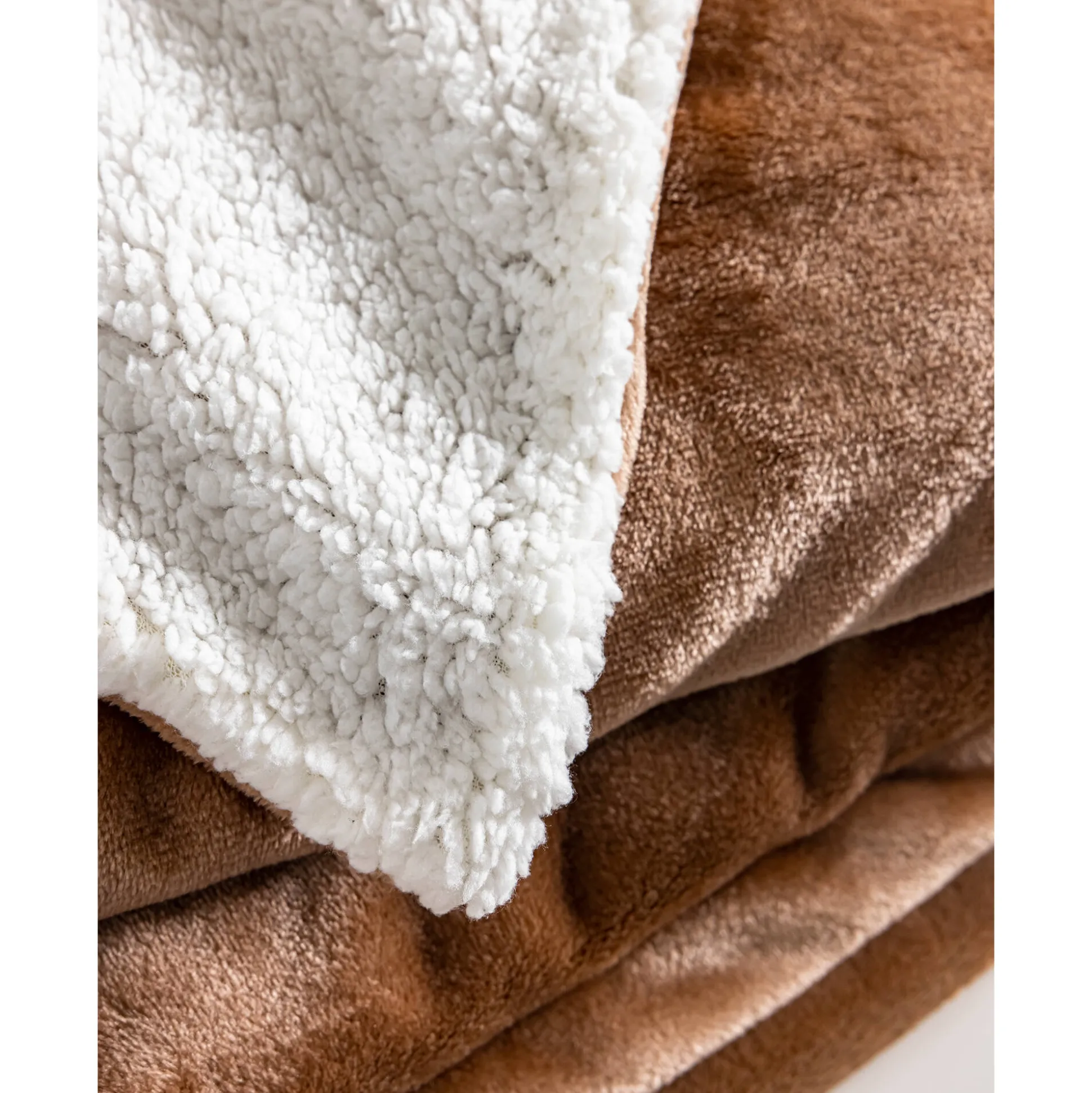 Tweekleurig deken in fleece en sherpa