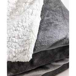 Tweekleurig deken in fleece en sherpa