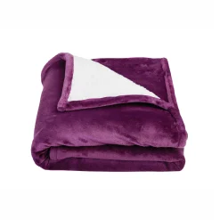 Tweekleurig deken in fleece en sherpa