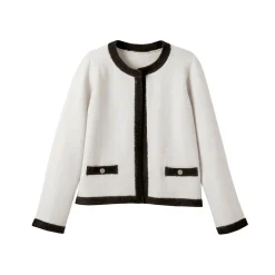 Tweekleurige cardigan in jasjesstijl, jerseytricot