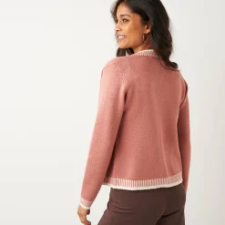 Tweekleurige cardigan, ronde hals