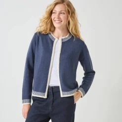 Tweekleurige cardigan, ronde hals