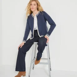 Tweekleurige cardigan, ronde hals