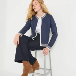 Tweekleurige cardigan, ronde hals