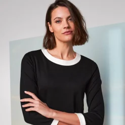 Tweekleurige jurk, milanotricot