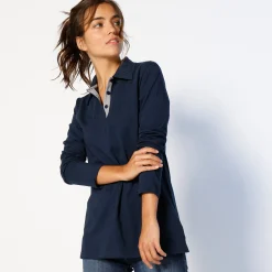 Tweekleurige polo in jerseytricot