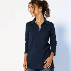 Tweekleurige polo in jerseytricot