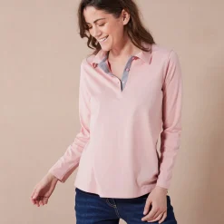 Tweekleurige polo in jerseytricot