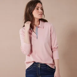 Tweekleurige polo in jerseytricot
