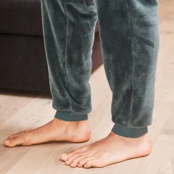 Tweekleurige pyjama in fleece met lange mouwen
