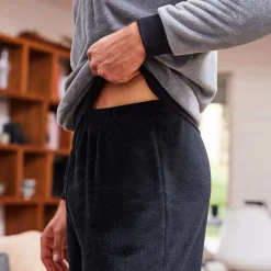 Tweekleurige pyjama in fleece met lange mouwen