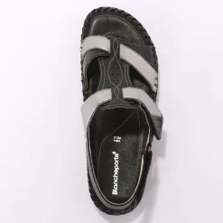 Tweekleurige sandalen in extrasoepel leer - zwart