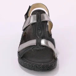 Tweekleurige sandalen in extrasoepel leer
