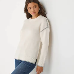 Tweekleurige trui in streelzacht tricot