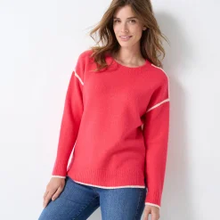 Tweekleurige trui in streelzacht tricot