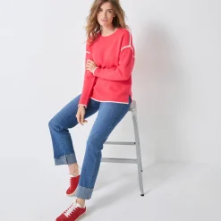 Tweekleurige trui in streelzacht tricot