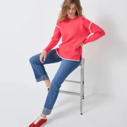 Tweekleurige trui in streelzacht tricot