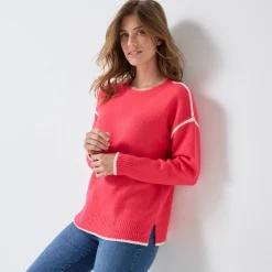 Tweekleurige trui in streelzacht tricot
