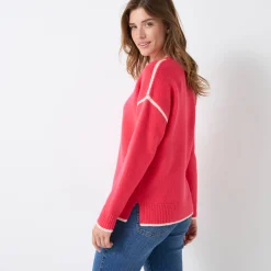 Tweekleurige trui in streelzacht tricot