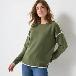 Tweekleurige trui in streelzacht tricot