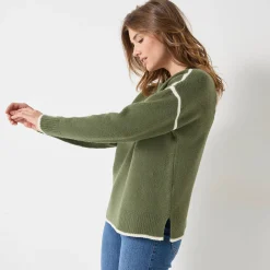 Tweekleurige trui in streelzacht tricot