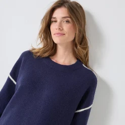 Tweekleurige trui in streelzacht tricot