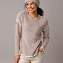 Tweekleurige trui in streelzacht tricot