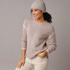 Tweekleurige trui in streelzacht tricot