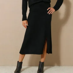Uitlopende rok in midimodel, tricot
