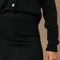 Uitlopende rok in midimodel, tricot