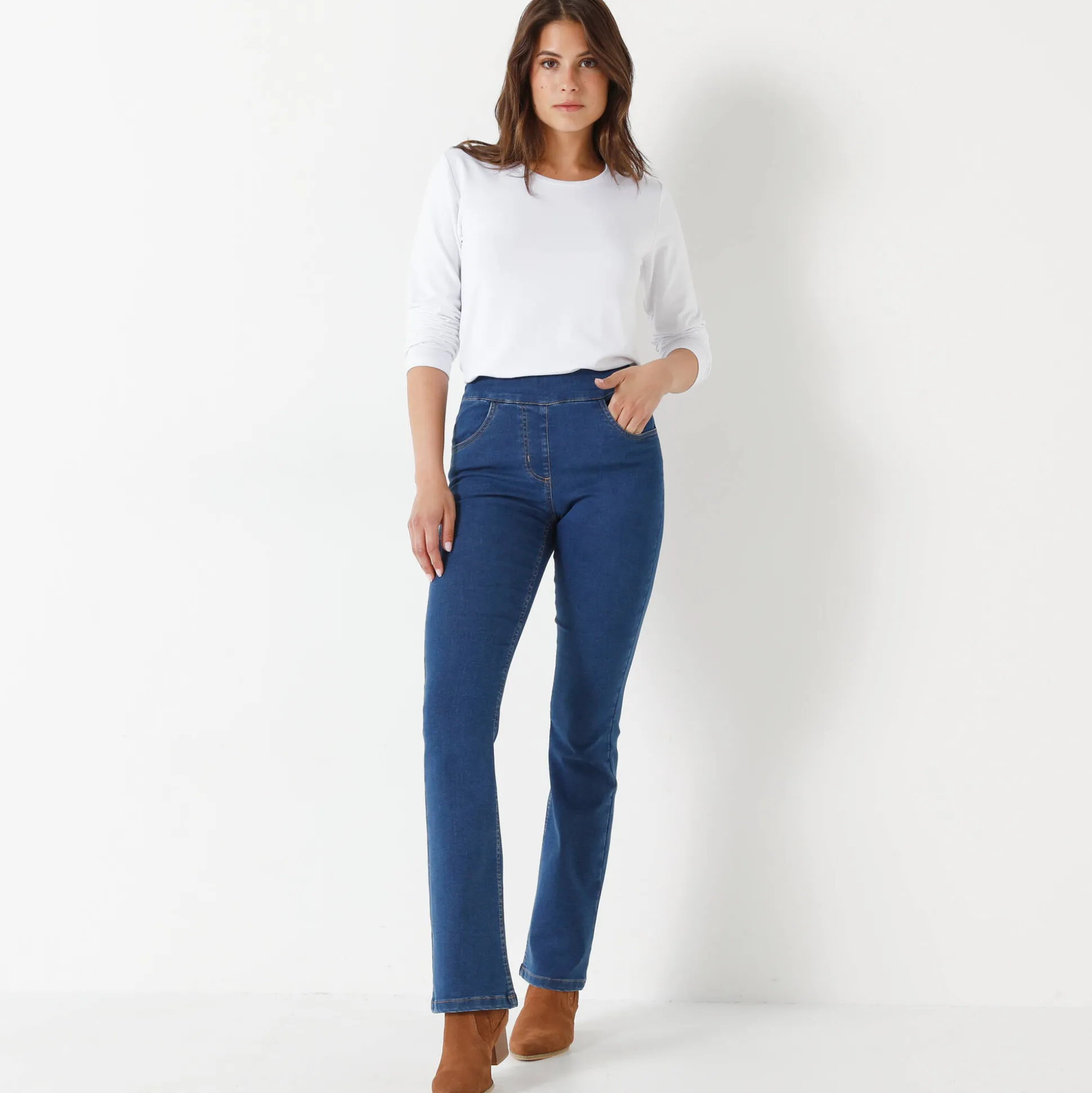 Ultracomfortabele bootcut jeans, kleine lengte