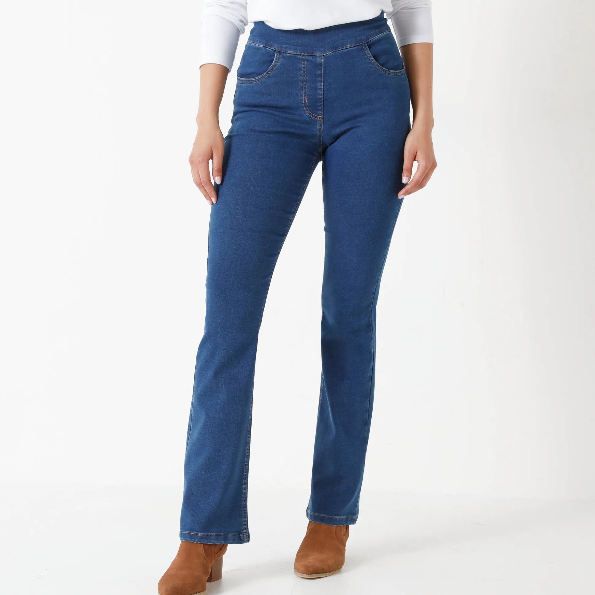 Ultracomfortabele bootcut jeans, kleine lengte
