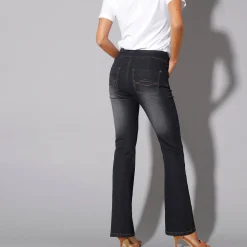 Ultrarekbare bootcut jeans, tricot met jeansaspect, grote lengte