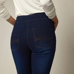 Ultrarekbare bootcut jeans, tricot met jeansaspect, grote lengte