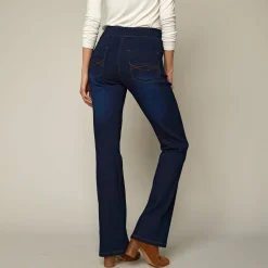 Ultrarekbare bootcut jeans, tricot met jeansaspect, grote lengte