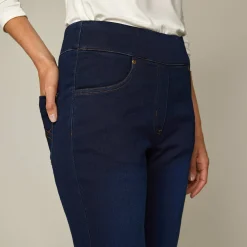 Ultrarekbare bootcut jeans, tricot met jeansaspect, grote lengte