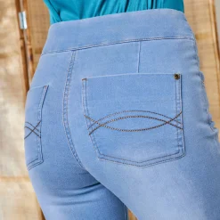 Ultrarekbare nauwsluitende jegging, tricot met jeansaspect